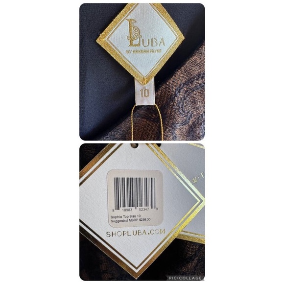 Luba by Hannah Payne Sophia top size 10 long sleeve new with tags - Picture 5 of 16